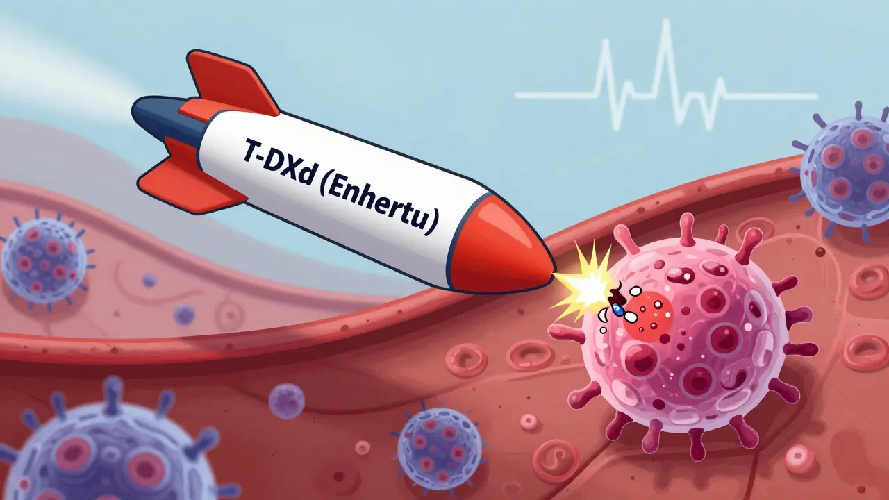 A targeted missile delivering chemotherapy directly into a cancer cell while sparing healthy tissue.