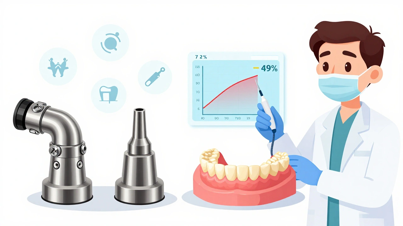 Custom vs over-the-counter snoring mouthpieces side by side with effectiveness graph.