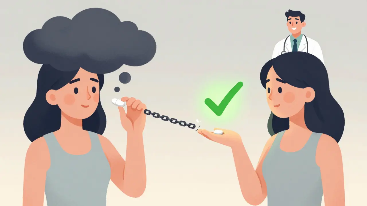 Split illustration showing harmful vs. safe supplement timing with visual symbols of absorption.