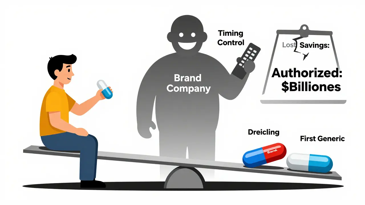 A seesaw of drug pricing tipped by an authorized generic, with the brand company controlling the outcome.