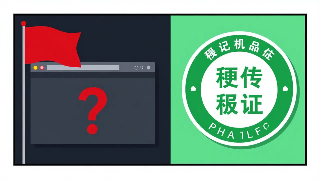 Comparison between a suspicious website and a verified pharmacy seal