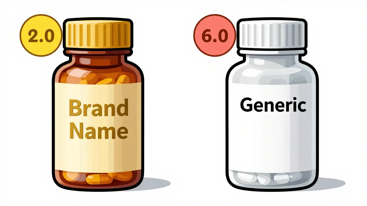 Comparison between expensive brand-name and affordable generic medication